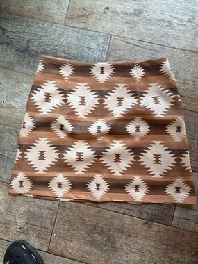 Southern Grace Aztec Mini Skirt in Brown and Cream